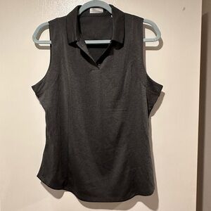 Callaway Dark Gray Sleeveless Polo Tank Top
